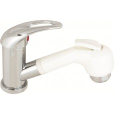 Capri Combo Mixer Tap with Retractable Shower Hose - Hot and Cold Flick Mixer - Ceramic Disc Valves and Chrome Finish (134240)