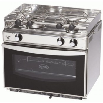ENO GRAND LARGE 1423 - 2 Burner Marine Range with S/Steel Oven (No Grill) - Highly Polished Marine Grade S/S Range with Electronic Ignition (142340)