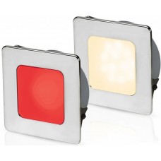Hella EuroLED 95 Gen 2 LED Downlight - Red/Warm White Light with Square 316 Stainless Rim and Spring Clips - 9-33V Multivoltage - Interior or Exterior - Completely Sealed - Dimmable - 5 Year Warranty  (2JA958340621)