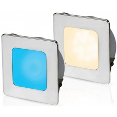 Hella EuroLED 95 Gen 2 LED Downlight - Blue/Warm White Light with Square 316 Stainless Rim and Spring Clips - 9-33V Multivoltage - Interior or Exterior - Completely Sealed - Dimmable - 5 Year Warranty  (2JA958340631)