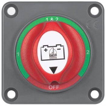 BEP Marinco Mini Battery Selector Switch - Panel Mount - (1-2-Both-Off) - 200A Cont - 300A Int - 1000A Crank - 113553 (SUR 701S-PM)