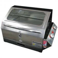 Galleymate Marine 1500 Gas Barbecue - High Lid with Window - STAINLESS STEEL HALF 50/50 GRILL HOTPLATE (GM1500HG)