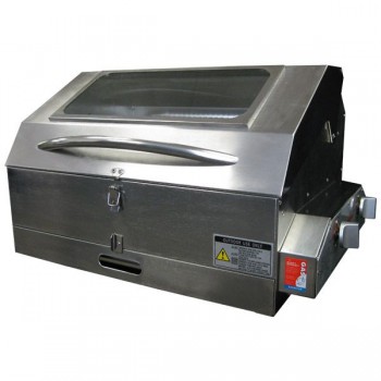 Galleymate Marine 2000 Gas Barbecue - High Lid with Window - STAINLESS STEEL HALF 50/50 GRILL HOTPLATE (GM2000HG)