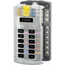 Blue Sea ST Blade Fuse Block - 12 Circuits - Incl. Negative Bus and Cover (BS5026)
