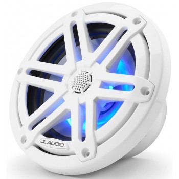 JL Audio M3-650X-S-GW-I 6.5-inch (165 mm) Marine Coaxial Speakers, Gloss White Sport Grille with RGB LED Illumination - 60W 4Ω - High Performance (15450-001)