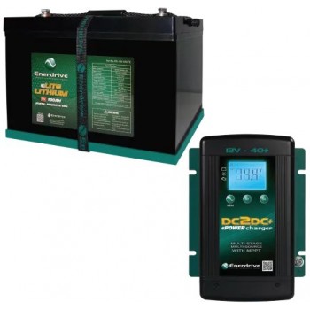 Enerdrive ePOWER 12V 100Ah eLITE Lithium Battery - Inc 40A DC2DC Charger and MPPT Solar Controller (K-100-10)