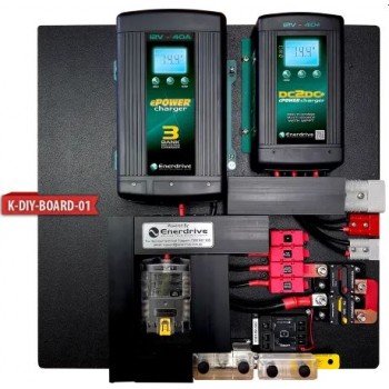 Enerdrive eSYSTEM DIY Installation KIT - Incl. 40A AC Charger, 40A DC Charger, MPPT Solar Charger and ePRO Battery Monitor (K-DIY-Board-01)