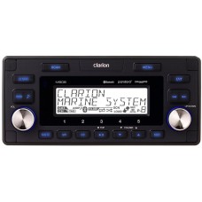 Clarion M608 Marine Stereo - Watertight Receiver with Bluetooth - 4 Zone Operation - USB and Aux Input - M608 (15077-001)