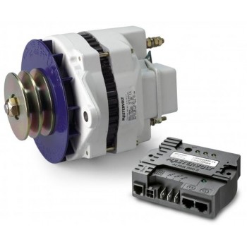 Mastervolt Alpha 12/130 MB Alternator and Regulator Combo - 12 Volt 130 Amp Alternator with Dual Belt Pulley - Six O'clock mounting (SUR 48612130)