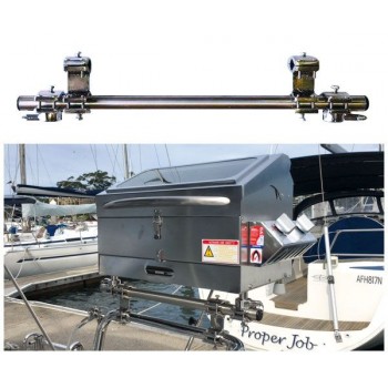 *ONE ONLY @ SPECIAL PRICE* Galleymate Marine Barbecue Outboard Rail Mount with Spacer Bar - Suits GM1100 and GM1500 - Suits Rails 19-32mm (RMS)
