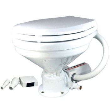 TMC Electric Marine Toilet - 12 Volt 20 Amp - Large Bowl Toilet - Simple Push Button Operation (RWB2324)