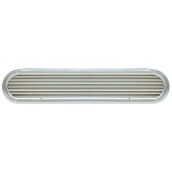 VETUS Louvred Air Suction Vent ASV 90 - Polished Anodised Aluminium Frame with Alluminium Grilles - 670 x 172mm Overall (ASV090A)