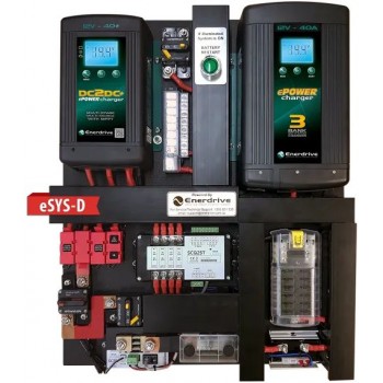 Enerdrive eSYSTEM-D DIY Installation KIT - Incl. 40A AC Charger, 40A DC Charger, MPPT Solar Charger, Simarine LCD Battery Monitor with Fuse Block (eSYS-D)