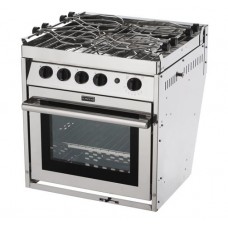 Force 10 - A41 - 4 Burner Gourmet Galley Range - Marine S/S Gimbaled Stove with Oven and Grill - Incl Pot Holders & Gimbals - Made in France (63451)