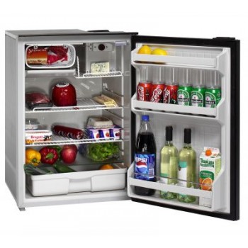 Isotherm CR130 Cruise Greyline Matched Fridge/Freezer - 12 or 24 Volts - 122L Litre Fridge with 8 Litre Freezer - Changeable Left or Right Hand Grey Door (C130RBABG11111AA)