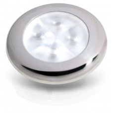 Hella Marine White Round LED Courtesy Light with Polished Stainless Rim 12 Volt (2XT980500521)