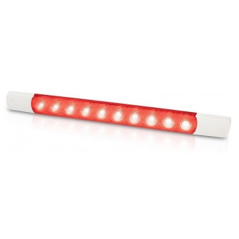 Hella Marine 0881 Series Red LED 1.5W Courtesy Intensity Surface Mount Strip Lamp 12 Volt (2JA980881602)