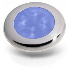 Hella Marine Round LED Courtesy Light - Blue Light with Polished Stainless Rim - 12Volt (2XT980502221)